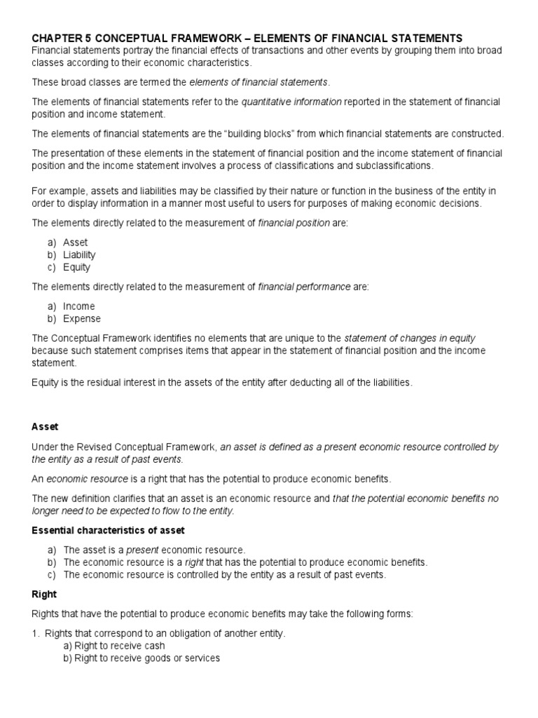 Elements of Financial Statements Explained | PDF | Expense | Equity ...