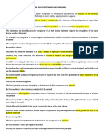 Chapter 6: Conceptual Framework - Recognition and Measurement Recognition