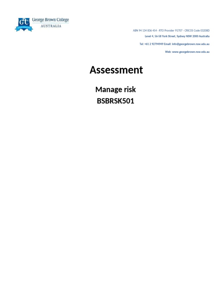 Risk Management Assessment Guide | PDF | Internal Control | Risk