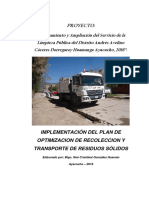 Implementación de Plan de Optimización Rutas de Recoleccion, Ayacucho 2018