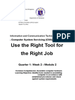 Use The Right Tool For The Right Job: Computer System Servicing (CSS) Grade 10