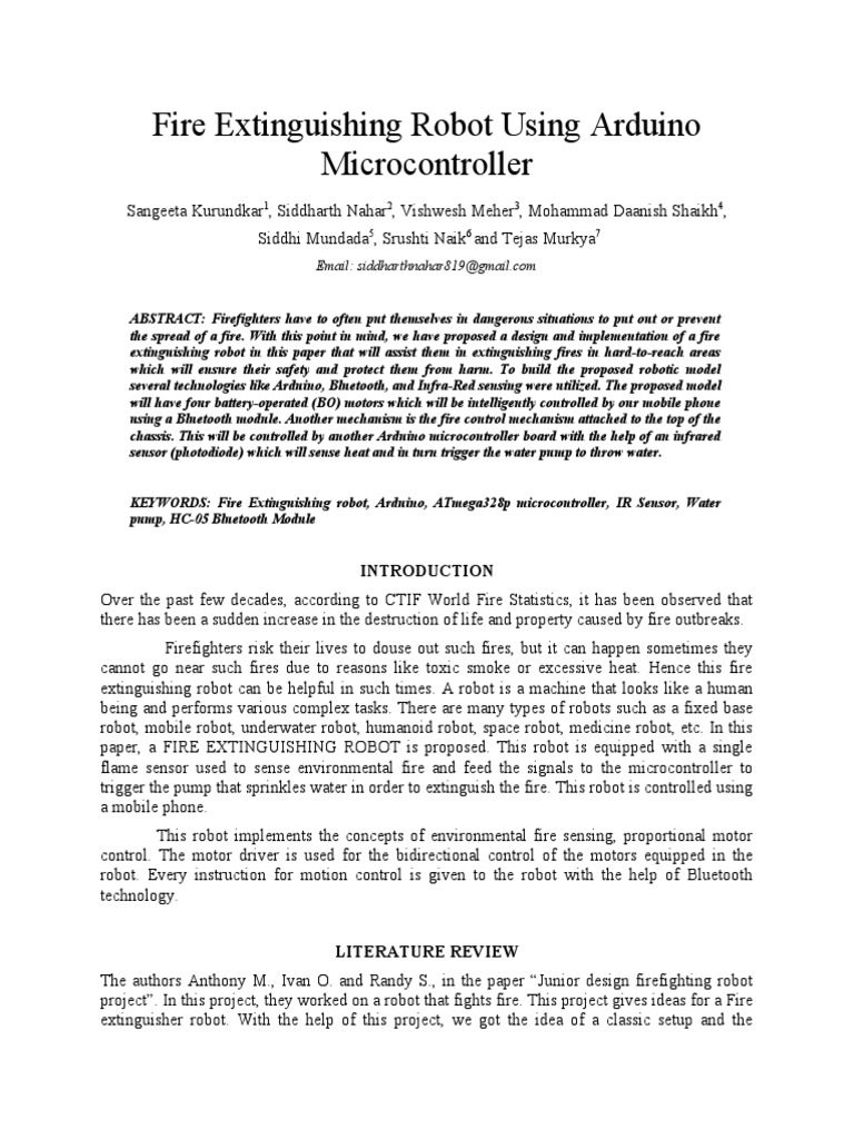 Firefighting Robot Using Arduino | PDF | Arduino | Infrared