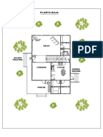 Planta baja de casa con distribución y equipamiento