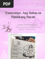 Hinampas - Estereotipo Ang Babae Sa Panitikang Bayan