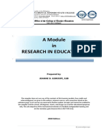 A Module in Research in Education 1: Office of The College of Teacher Education