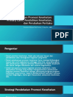 Strategi Pendekatan Promosi Kesehatan - Primary Care - Pendidikan Kesehatan - Perubahan Perilaku