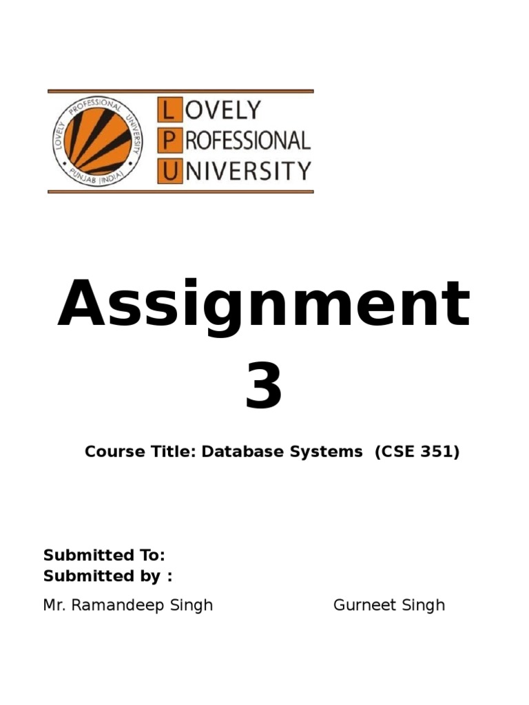 Database Systems Assignment Solutions | PDF | Authentication ...