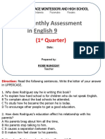 1 Monthly Assessment in English 9: (1 Quarter)