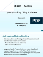 ACCT 3109 - Auditing: Quality Auditing: Why It Matters