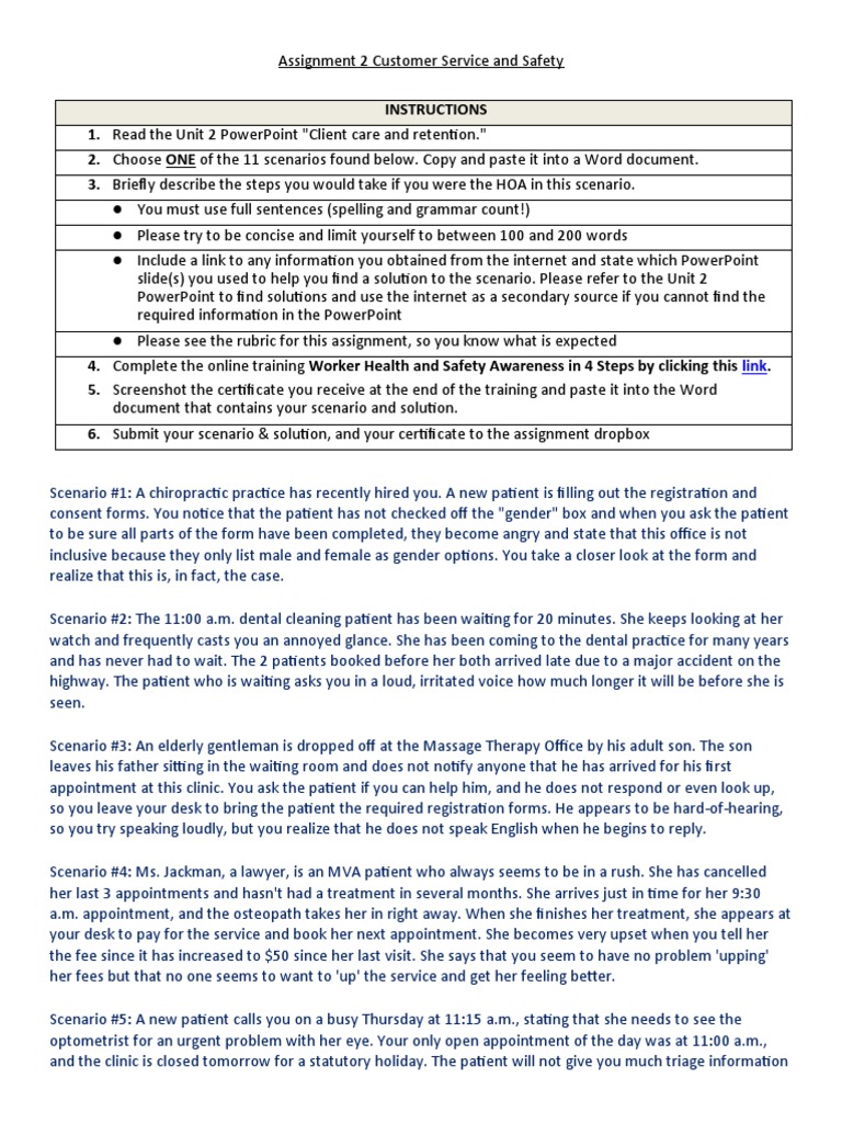 Assignment 2 Customer Service and Safety1 | PDF | Self-Improvement