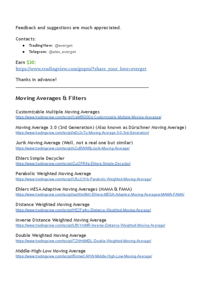 Custom Pine Script Moving Averages | PDF | Moving Average
