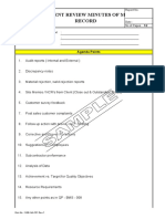 NSB-QA-F01 - Management Review Form