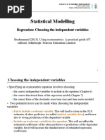 Statistical Modelling: Regression: Choosing The Independent Variables