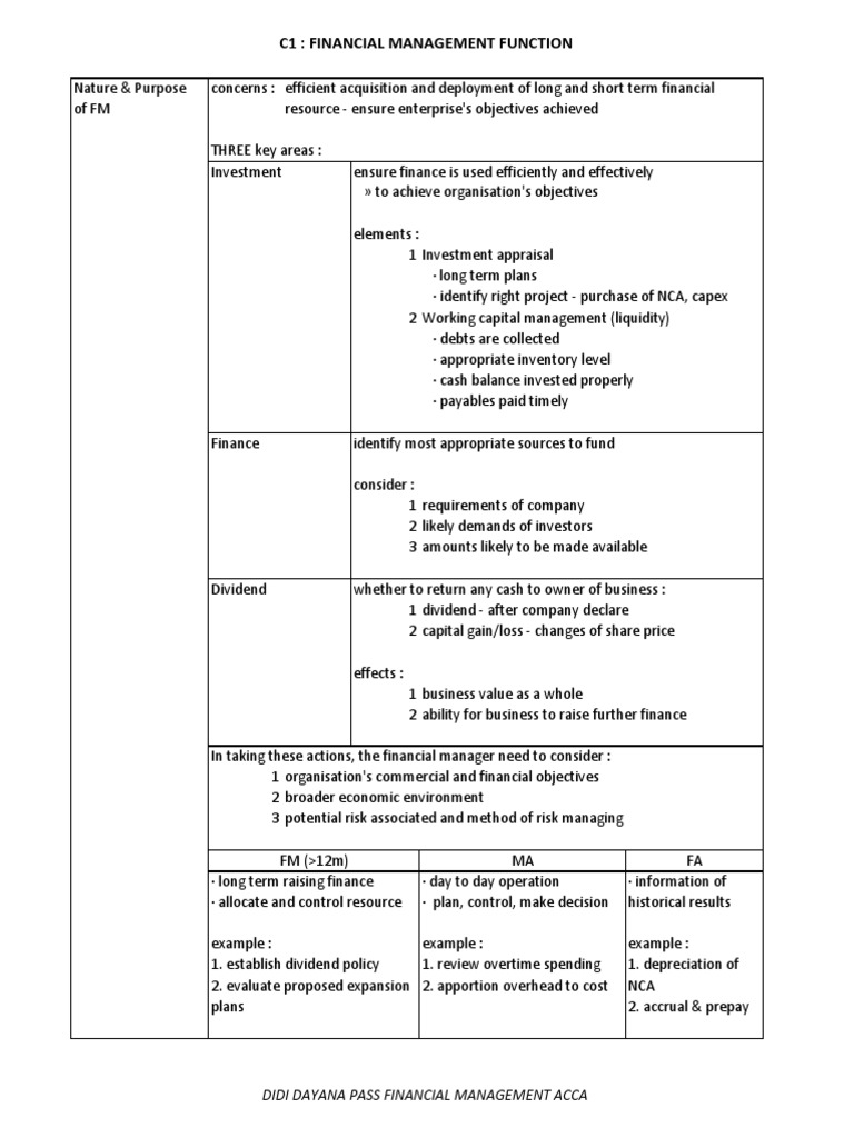 FM Notes | PDF | Net Present Value | Discounted Cash Flow
