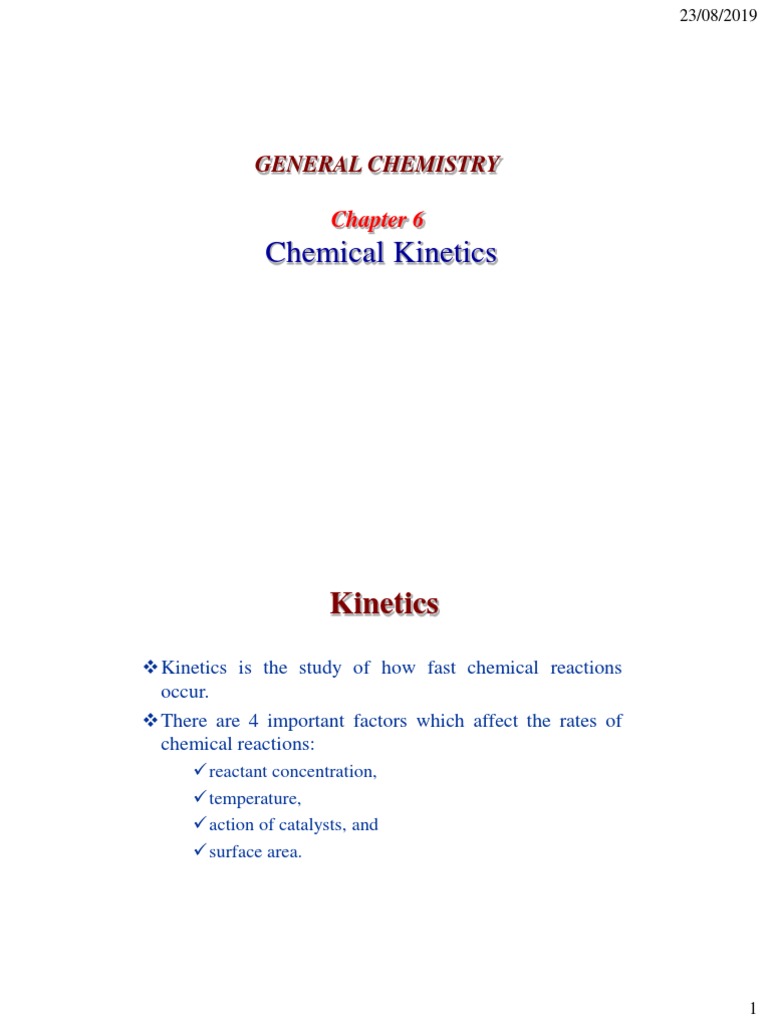 Chapter 6 Kinetic | PDF | Reaction Rate | Chemical Kinetics