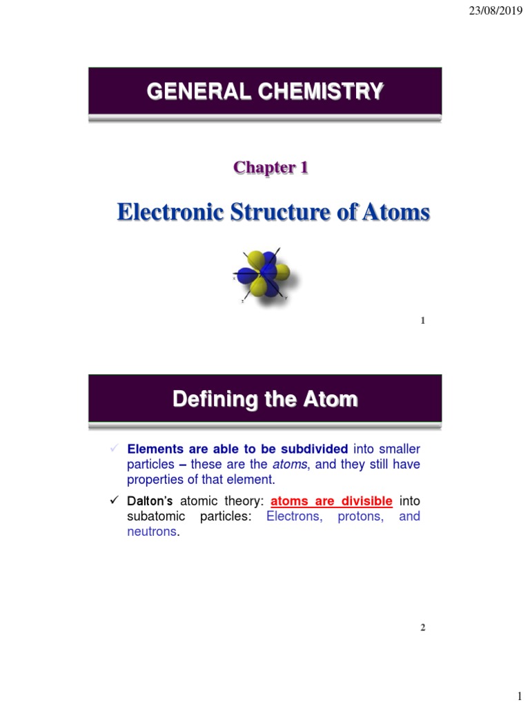 Electronic Structure of Atoms Overview | PDF | Atomic Orbital ...