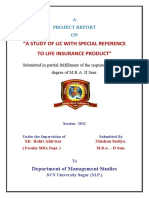 A Study of Lic With Special Reference To Life Insurance Product