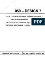 200-BED HOSPITAL SPACE PROGRAMMING