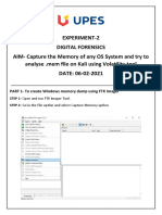 Experiment-2 Digital Forensics AIM-Capture The Memory of Any OS System and Try To Analyse .Mem File On Kali Using Volatility Tool DATE: 06-02-2021