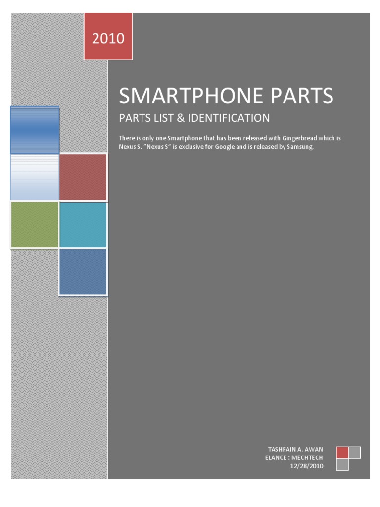 Smartphone Components - Final Report | PDF | Bluetooth | Ieee 802.11
