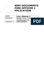 Pertinent Documents For Fire Officer 1 Application: Lim, Steven J