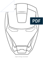 Iron Man Mask Outline Paper Craft