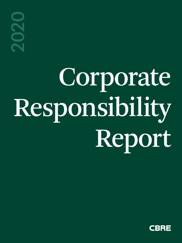 Cbre 2020 Corporate Responsibility Report | PDF | Corporate Social ...