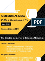 Eucharist A Memorial Meal