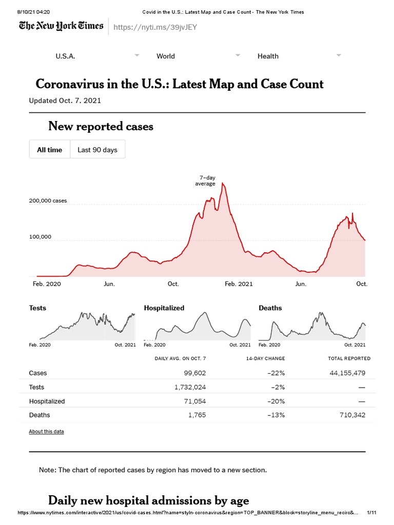 Covid in The U.S. - Latest Map and Case Count - The New York Times ...