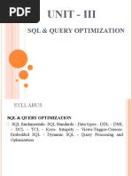 SQL & Query Optimization: Unit - Iii