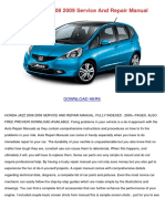 Honda Jazz 2008 2009 Service and Repair Manual: Download Here