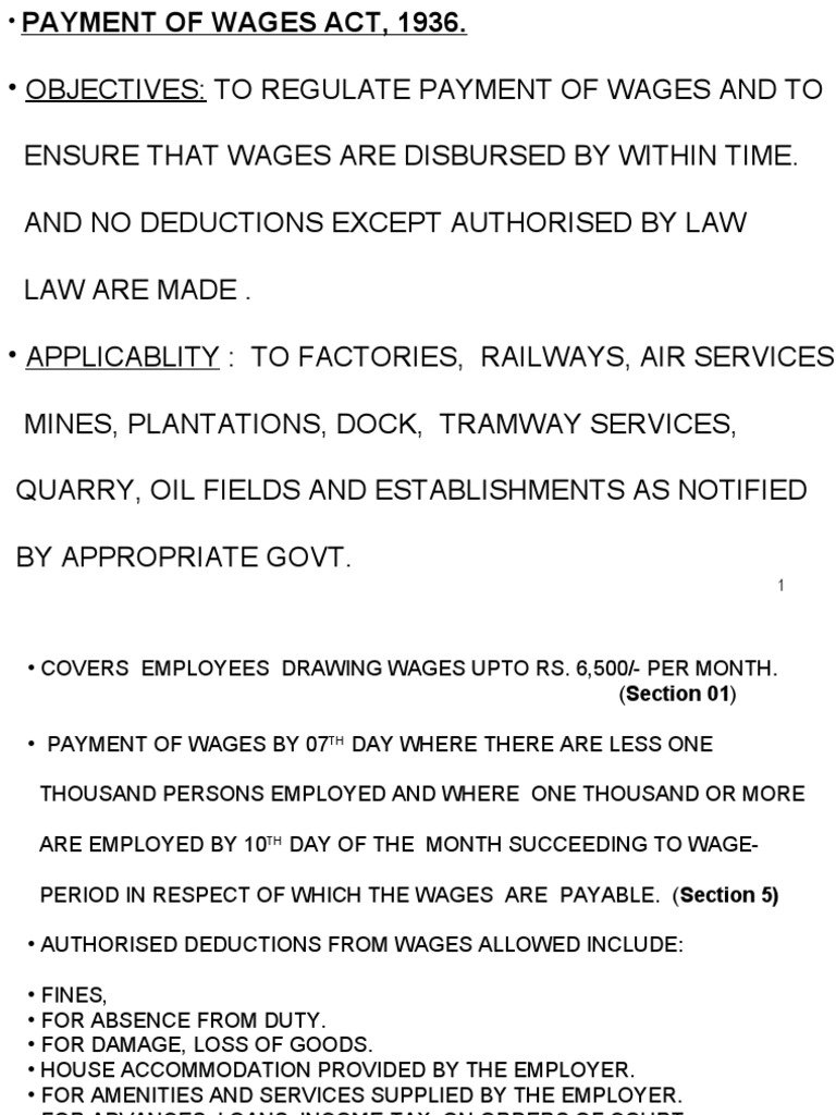 Presentation1.ppt PAYMENT OF WAGES ACT, 1936