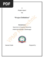 "Project Definition": A Project Report On