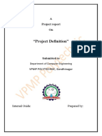 "Project Definition": A Project Report On