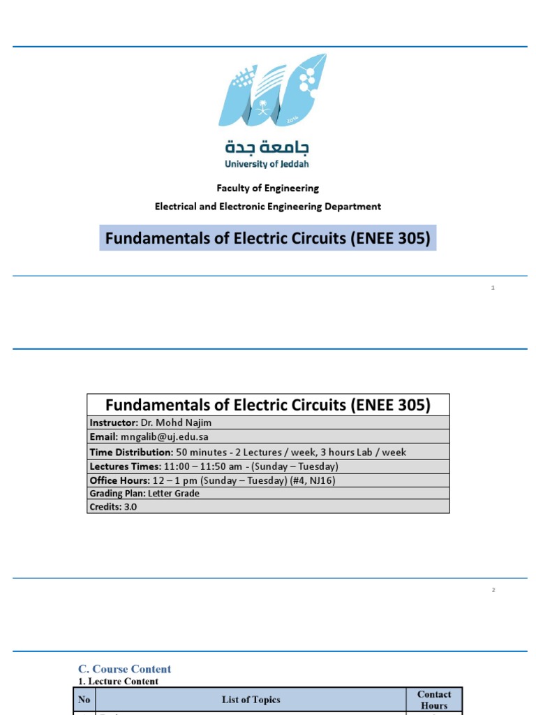 Electric Circuits Course Overview | PDF | Electric Charge | Electric ...