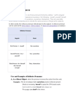 Reflexive Pronouns - : Module 1 For ENGLISH 10