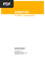 AS ABAP - Administration I: Participant Handbook