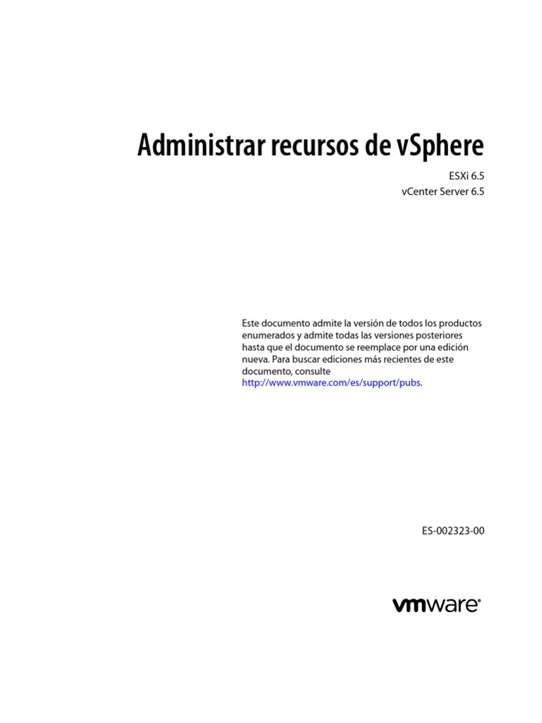 Vsphere Esxi Vcenter Server 65 Resource Management Guide | PDF ...