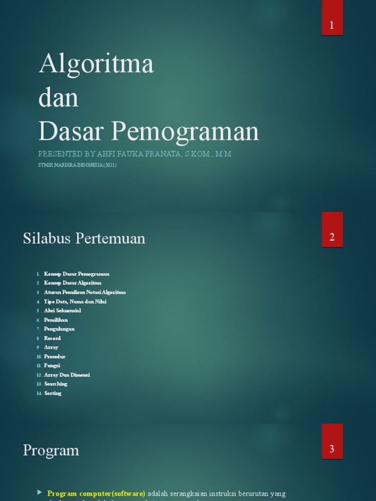 Dasar Pemrograman dan Algoritma | PDF