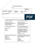 Evaluación de Química 7