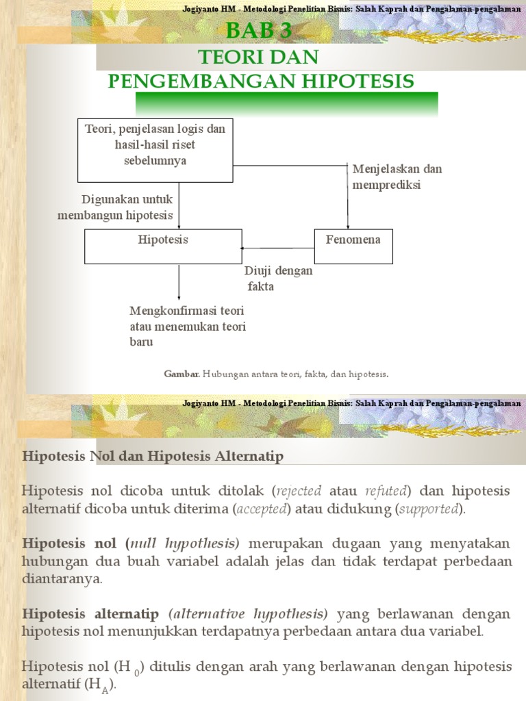 Bab 3 Mp Teori Dan Pengembangan Hipotesis Jogiyanto Hm Pdf