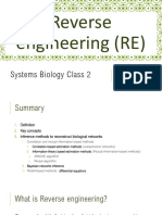 Reverse Engineering (RE) : Systems Biology Class 2