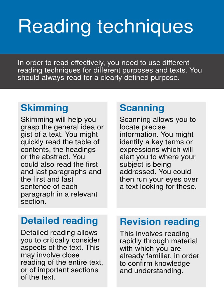 Reading Techniques PDF