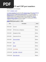 List of TCP and UDP Port Numbers