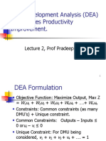 Data Envelopment Analysis (DEA) For Services Productivity Improvement