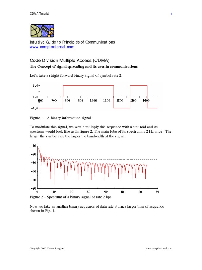 Code Division Multiple Access (CDMA) : The Concept of Signal Spreading ...