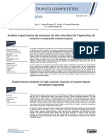 Análisis Experimental de Impactos de Alta Velocidad de Fragmentos de Material Compuesto Carbono - Expoxi