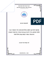 Các Nhân Tố Ảnh Hưởng Đến Quyết Định Chọn Trung Tâm Ngoại Ngữ Của Sinh Viên Trường Đại Học Nha Trang