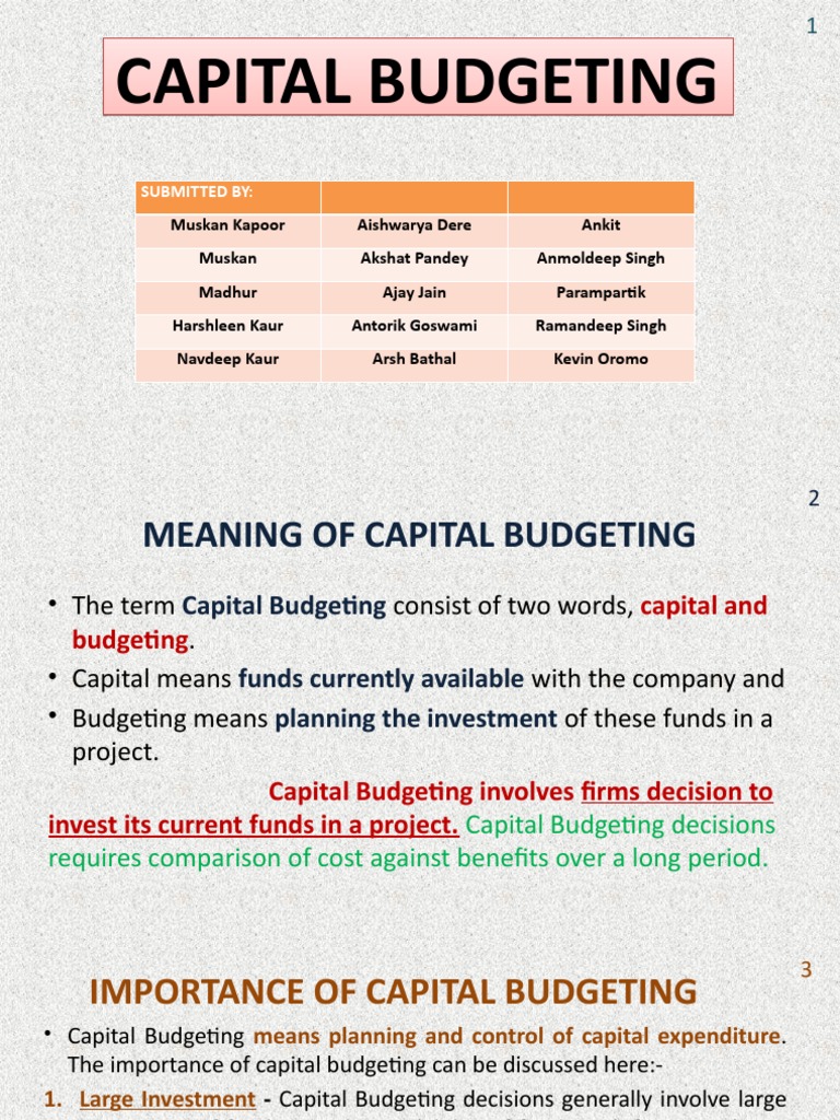 Capital Budgeting Overview and Methods | PDF | Net Present Value ...