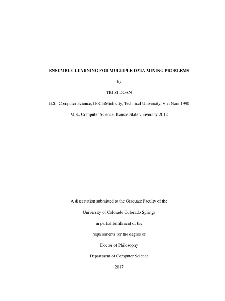 Ensemble Learning for Data Mining Challenges | PDF | Deep Learning ...